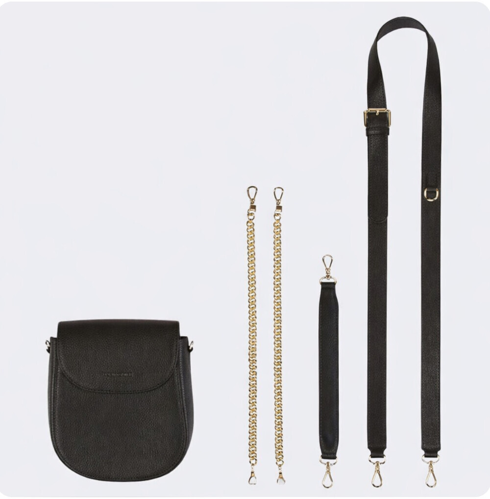 Bandolier shay black gold convertible crossbody bag & multi wear straps leather - Picture 3 of 7